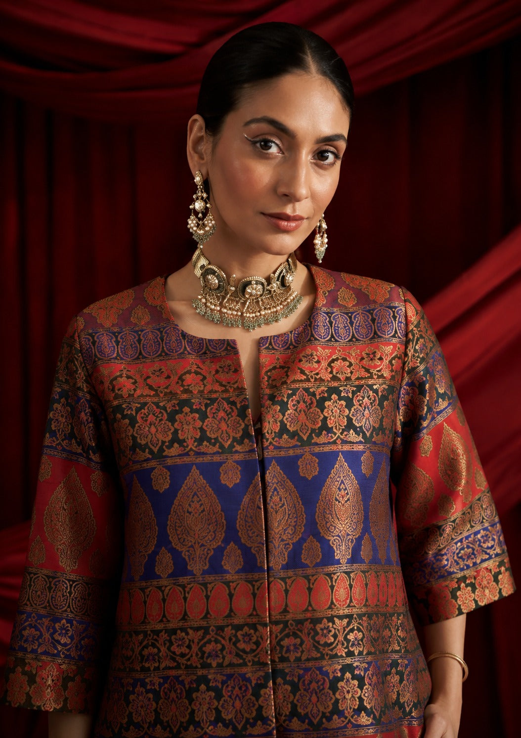 BANARASI JACKET SET - MULTI COLOUR