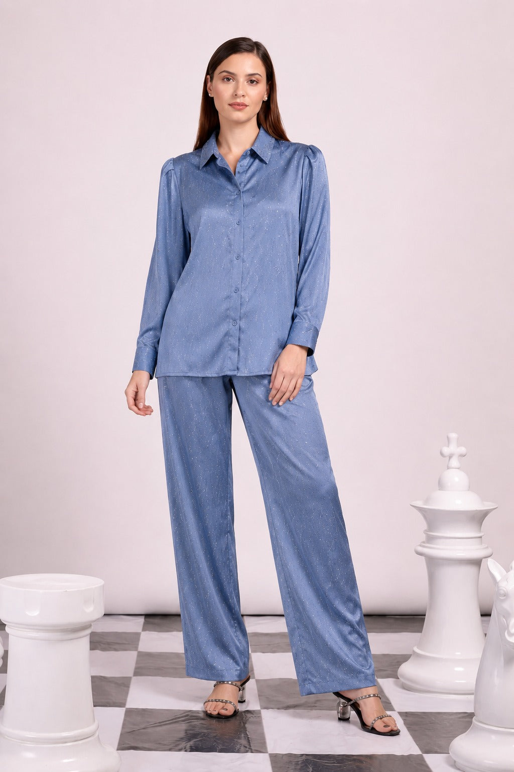 SWAROVSKI WATER WAVE CO-ORD SET - BLUE