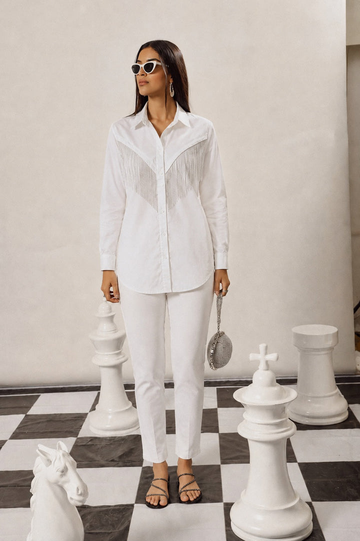 SILVER CHAIN SHIRT- WHITE