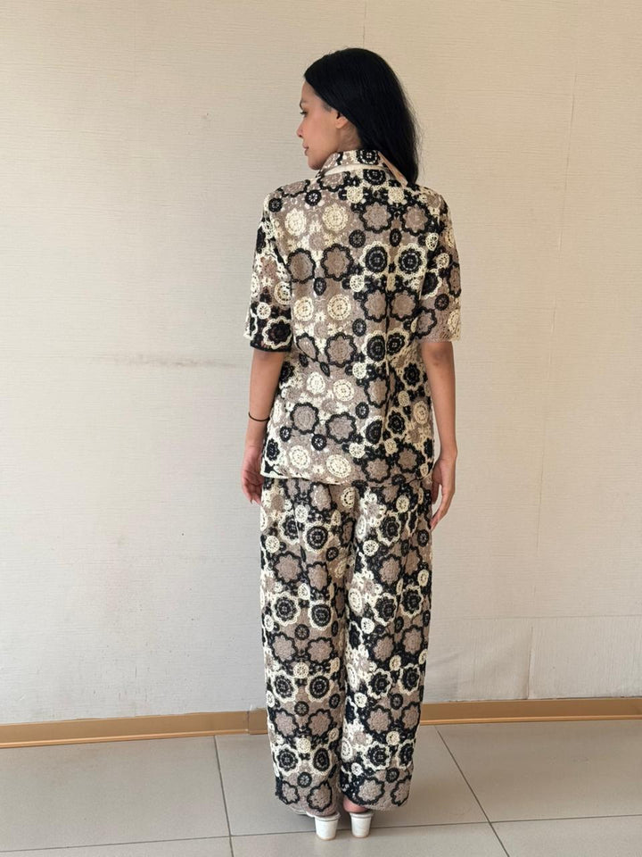 Camelia Crotchet Distressed Set - Black