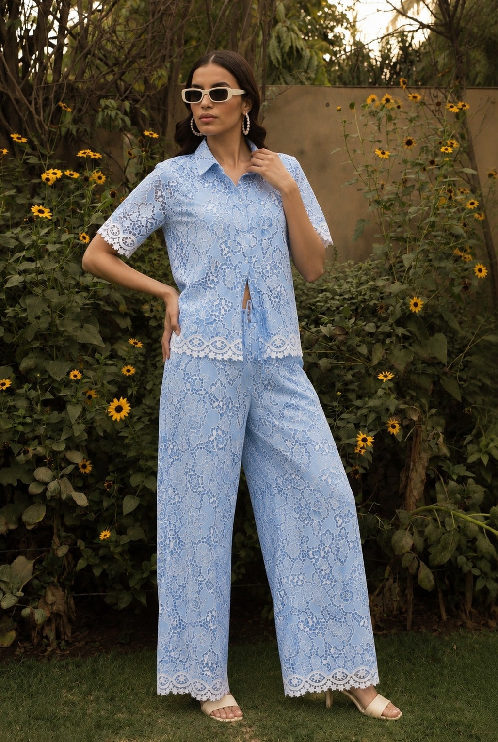 Riveria Lace Distressed Set - Blue