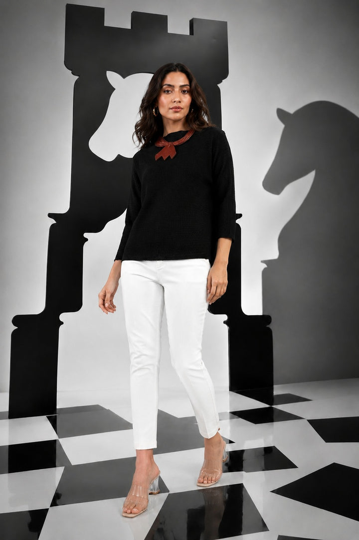 Accordian Pleated Top - Black