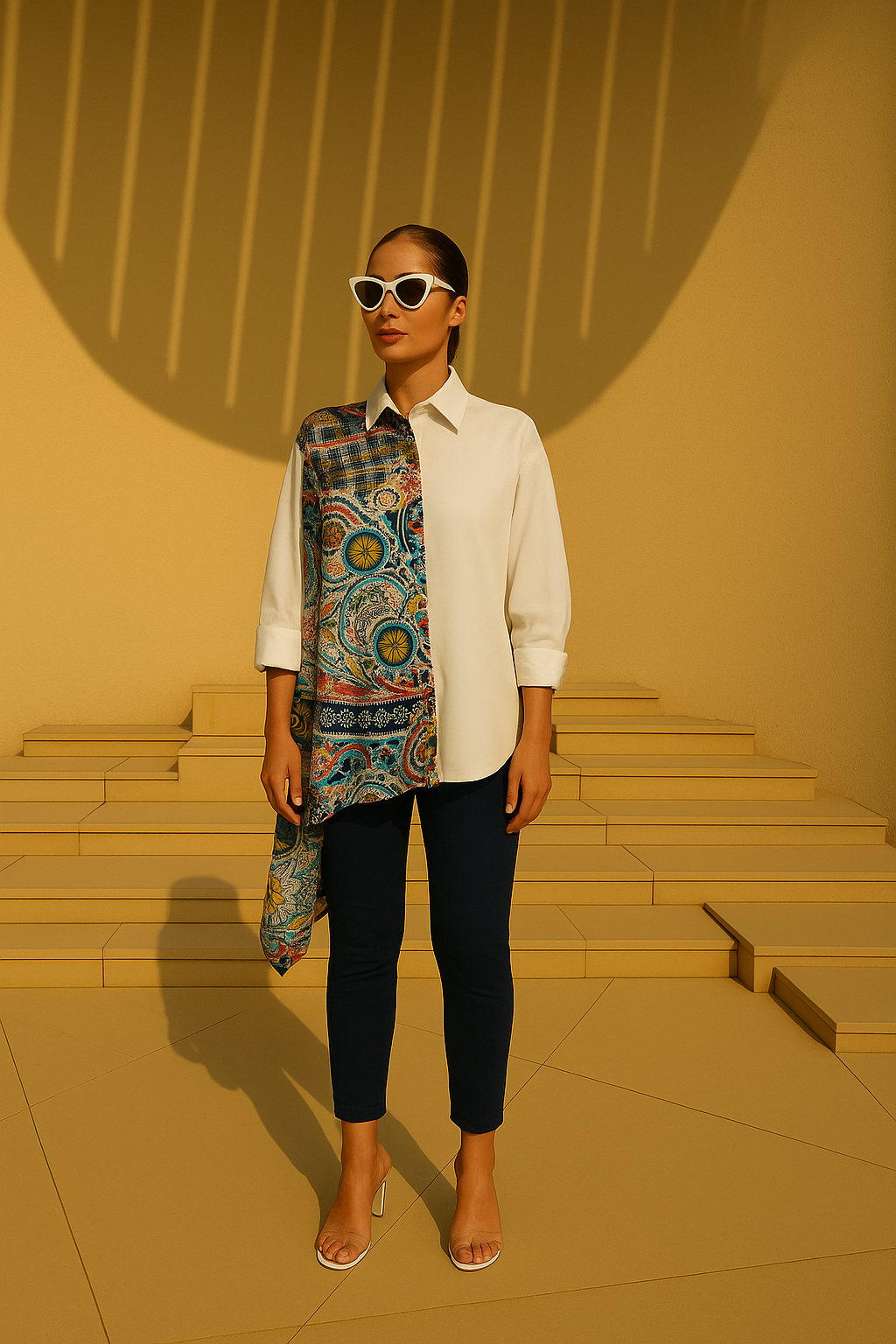 Dandelion Abstract Shirt Dress - Paisley