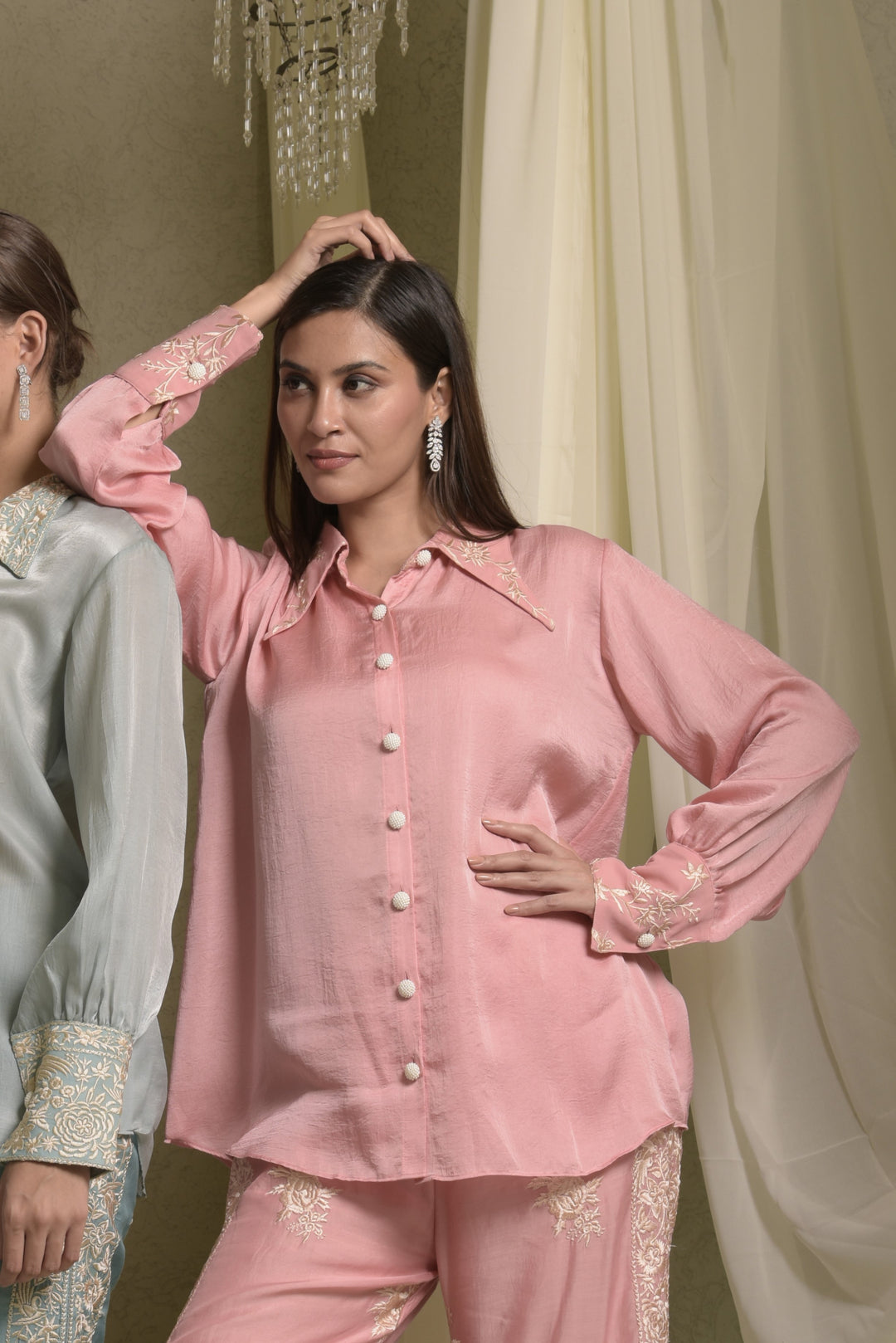 Reyna Gara Glazed Shirt - Pastel Pink