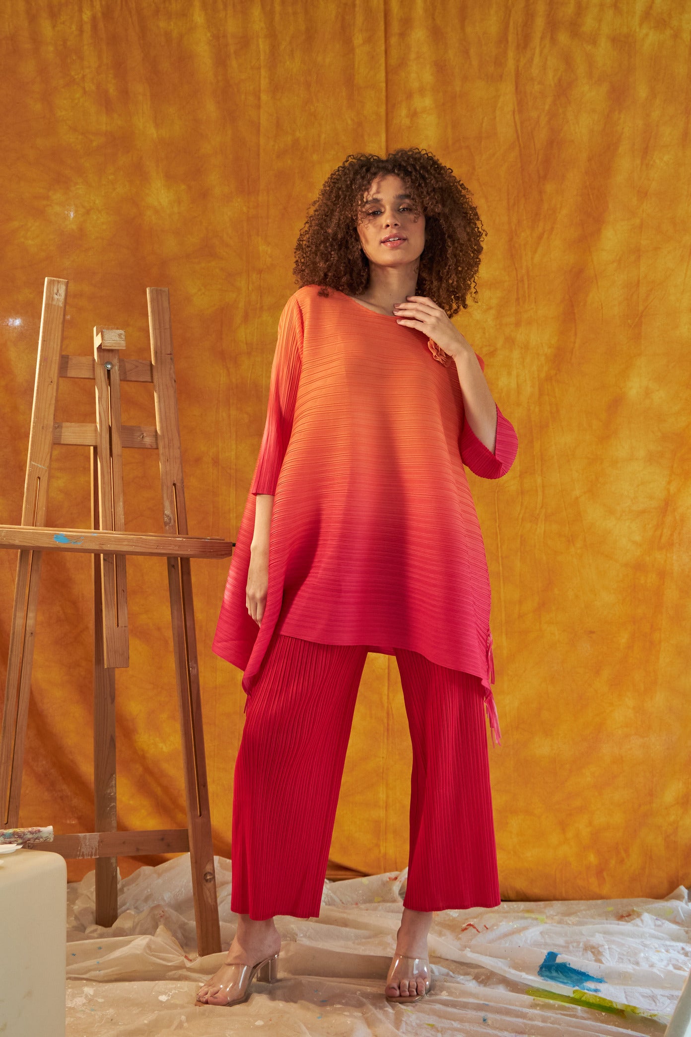 Chic Fringe Ombre Co-Ord Set - Rose