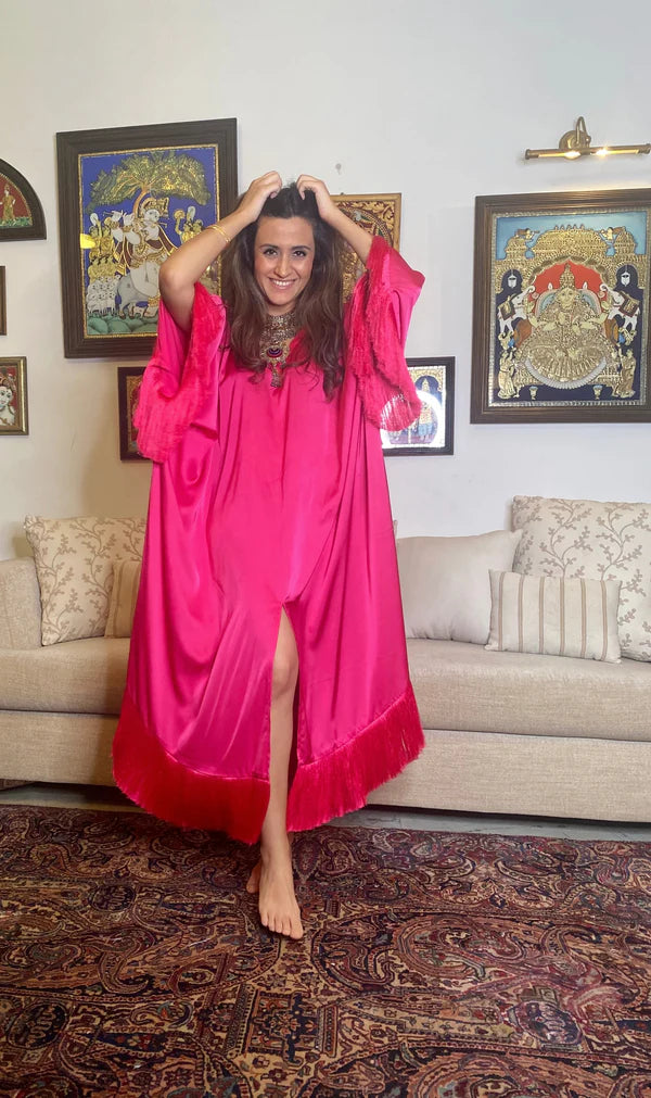 Pink Frill Kaftan