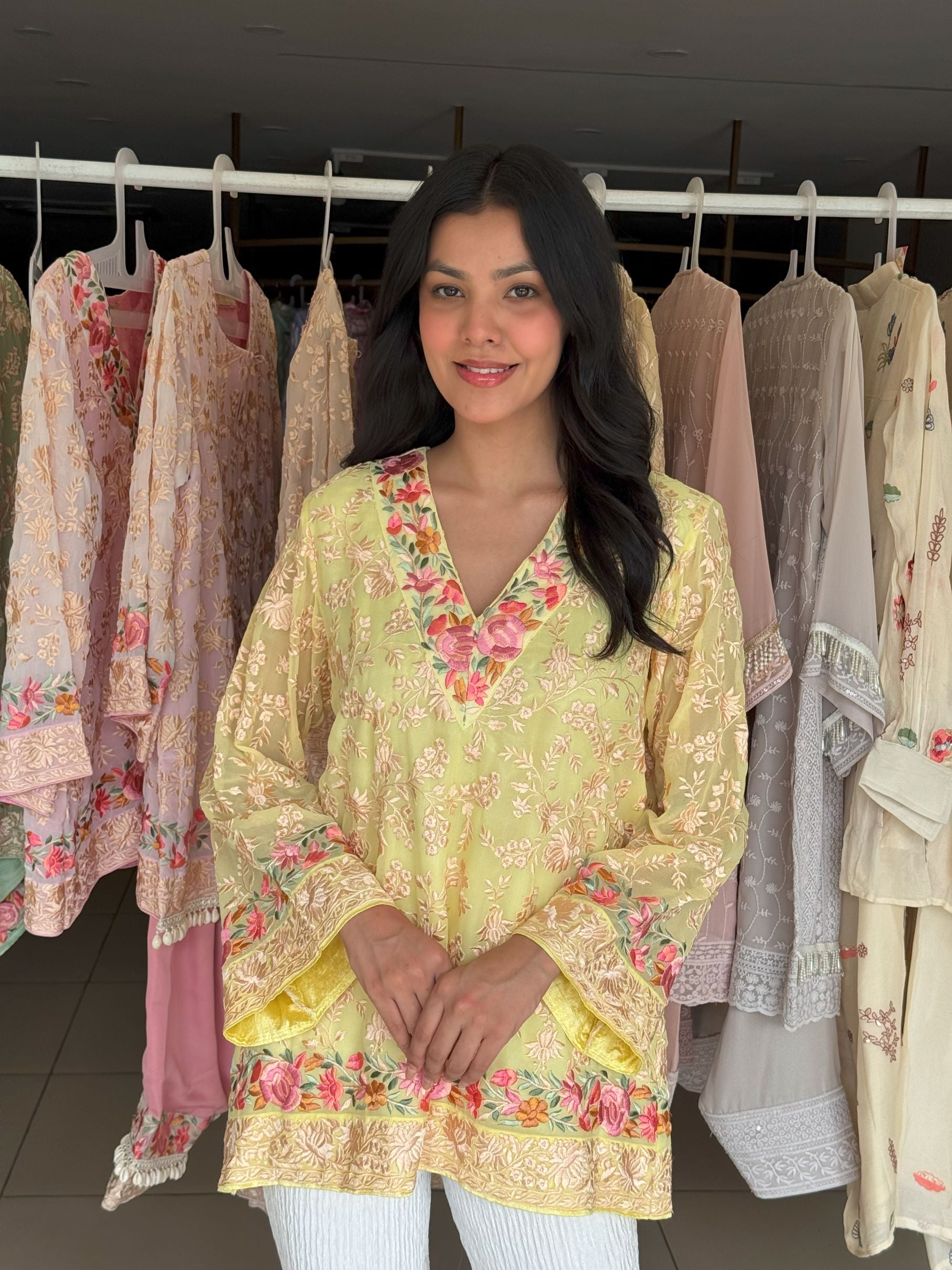 Reyna Gara Rose Dust Top - Yellow