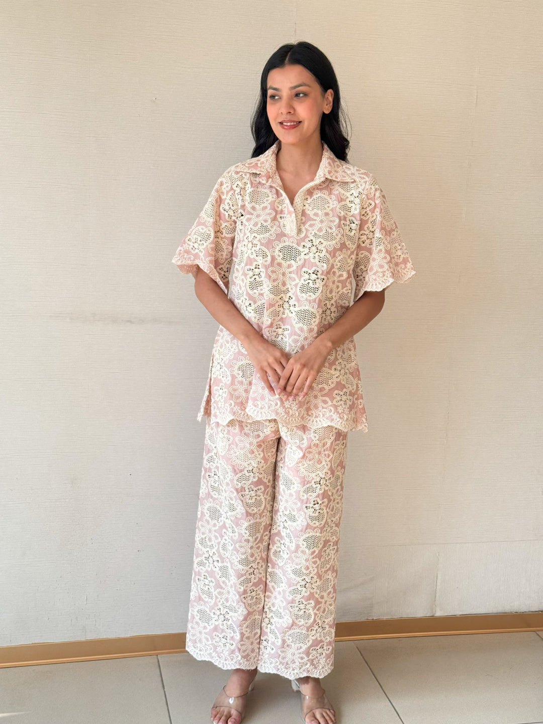 Celia Crotchet Coord Set - Pink