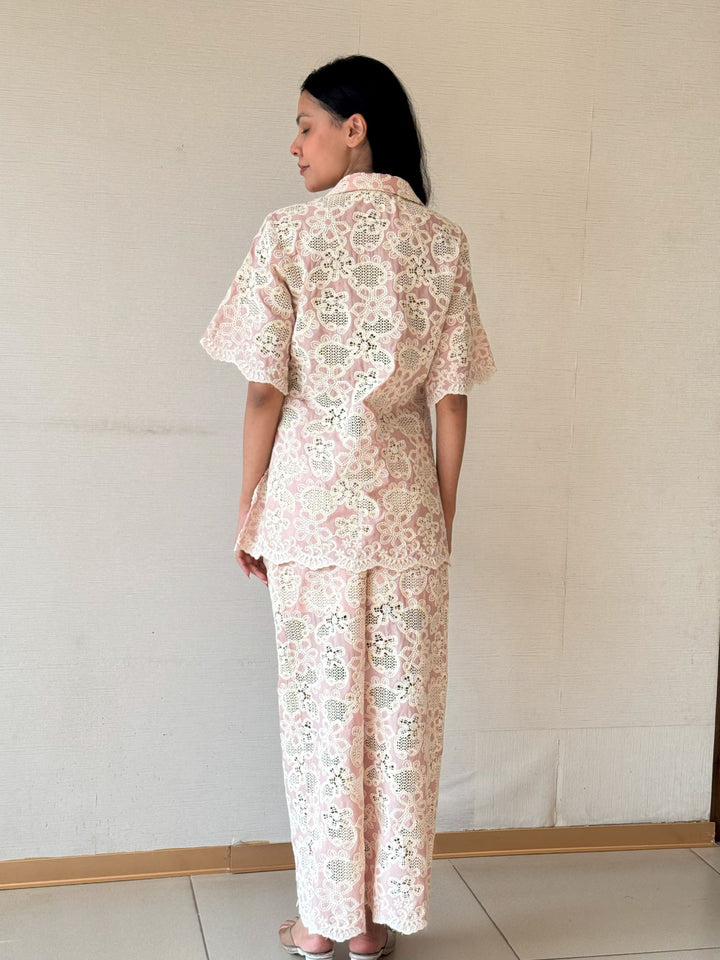 Celia Crotchet Coord Set - Pink