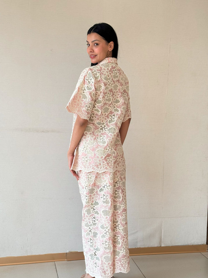 Celia Crotchet Coord Set - Pink