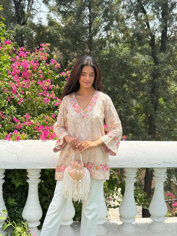 Reyna Gara Rose Dust Top - Beige