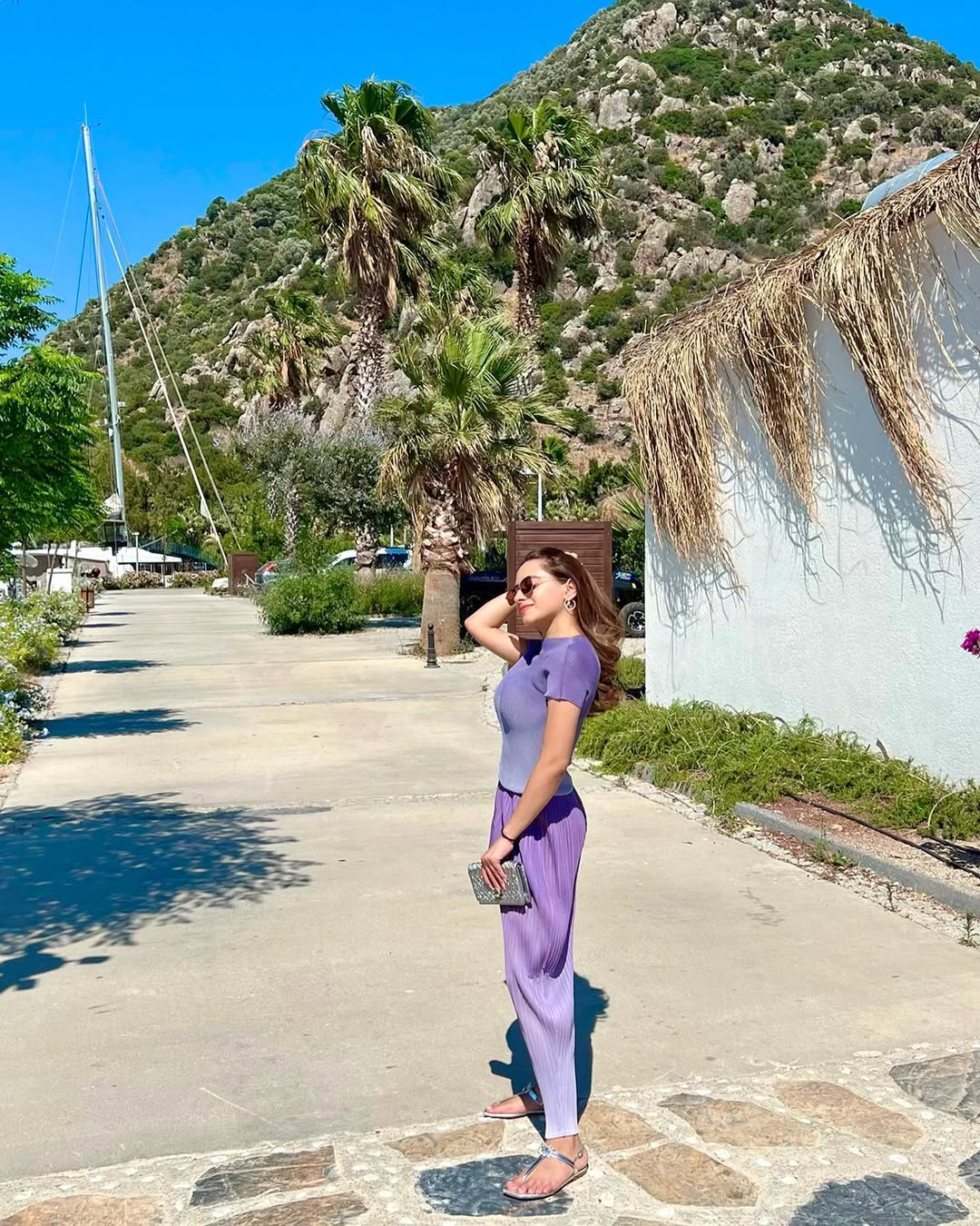 Shirley Ombre Pleated Co-ord Set - Purple