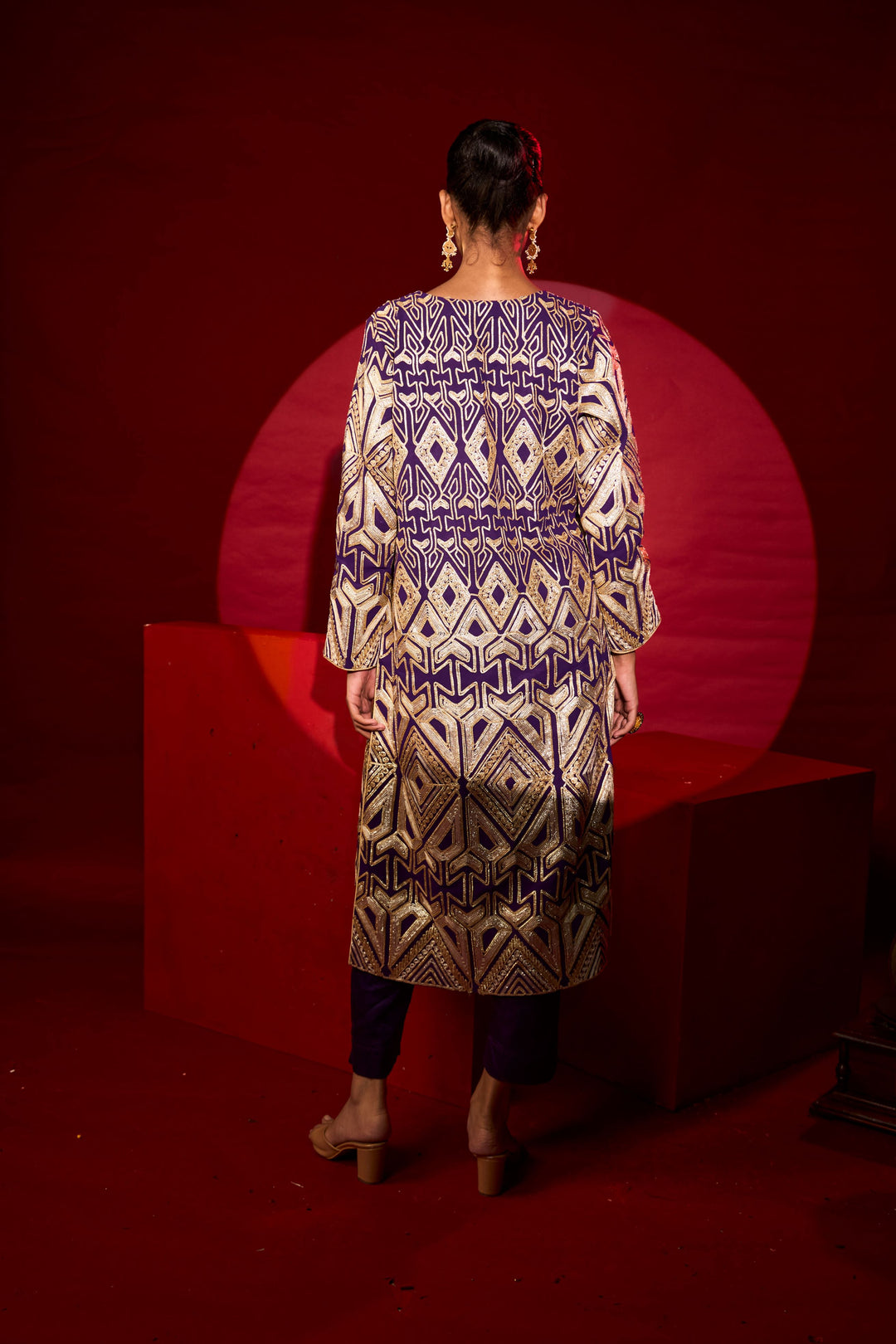 Gulnaaz Gota Kurta Set - Purple