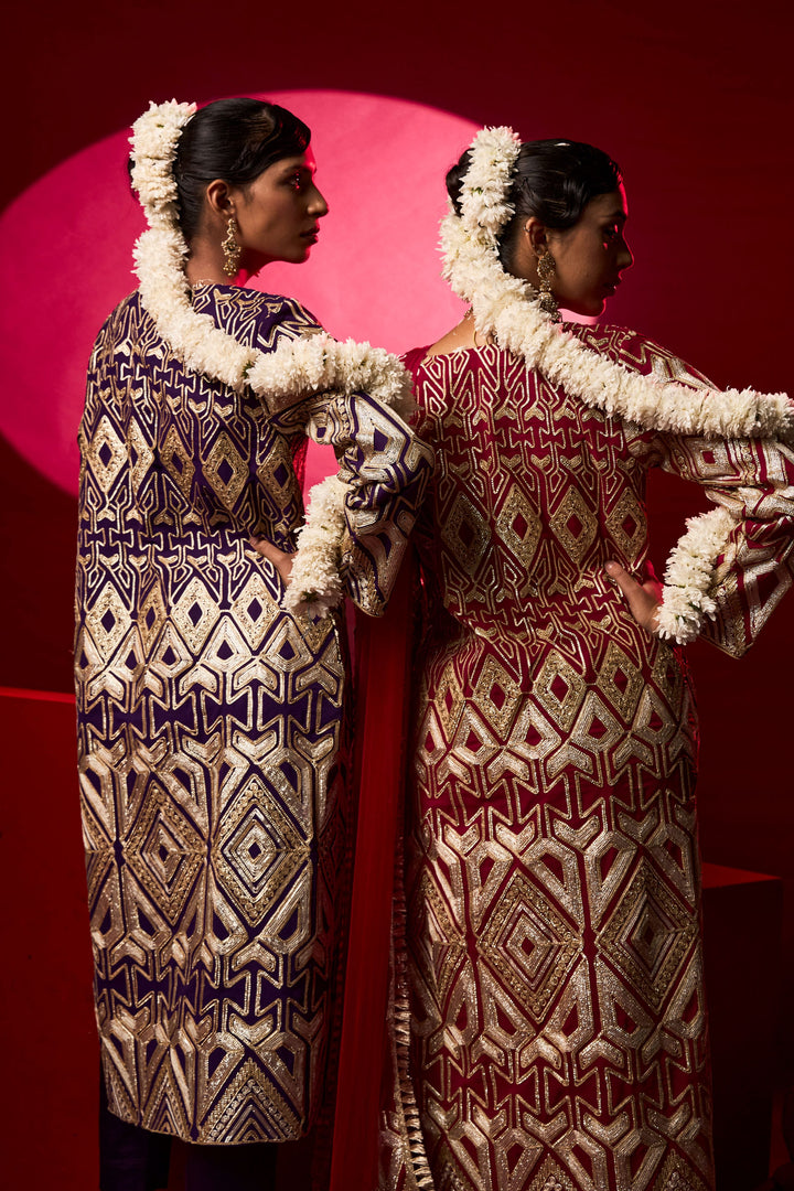 Gulnaaz Gota Kurta Set - Red