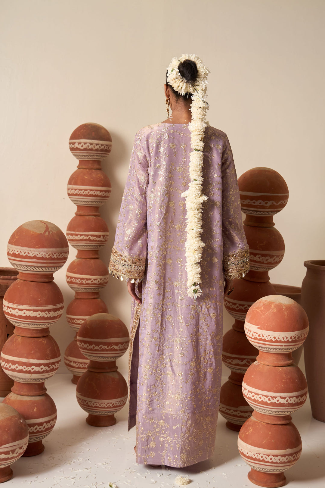 Inaaya Embroidered Kaftan - Lavender