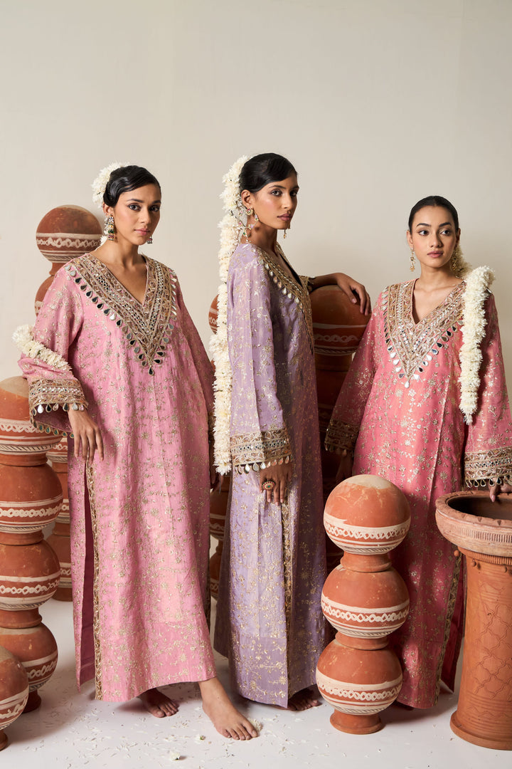 Inaaya Embroidered Kaftan - Lavender