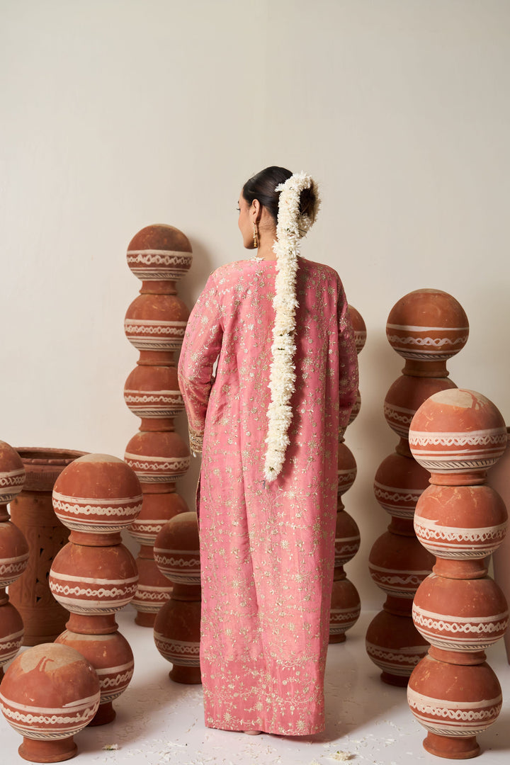 Inaaya Embroidered Kaftan - Pink