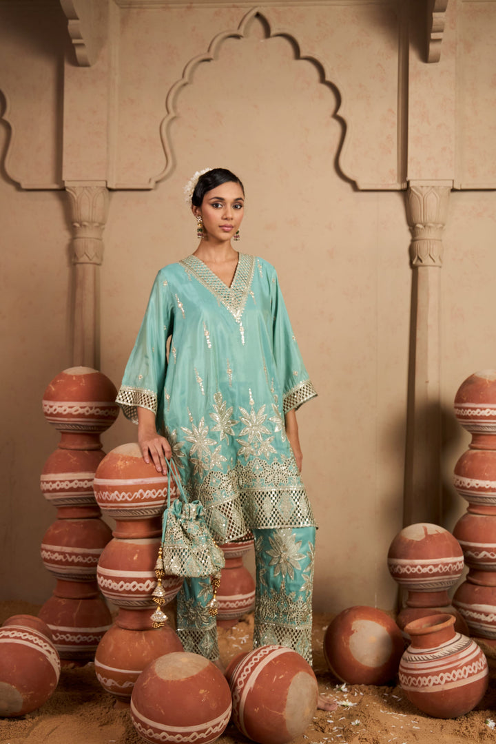 Aaina Ada Farshi Set - Samundar