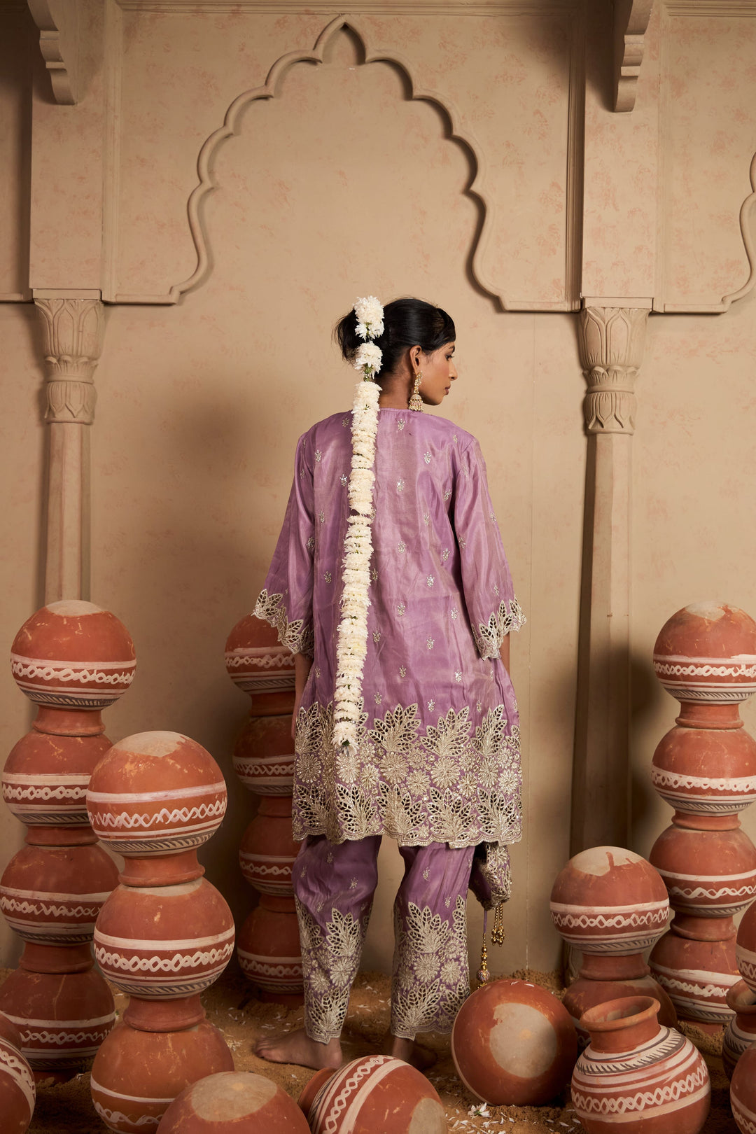 Aaina Ada Farshi Set - Gulabi