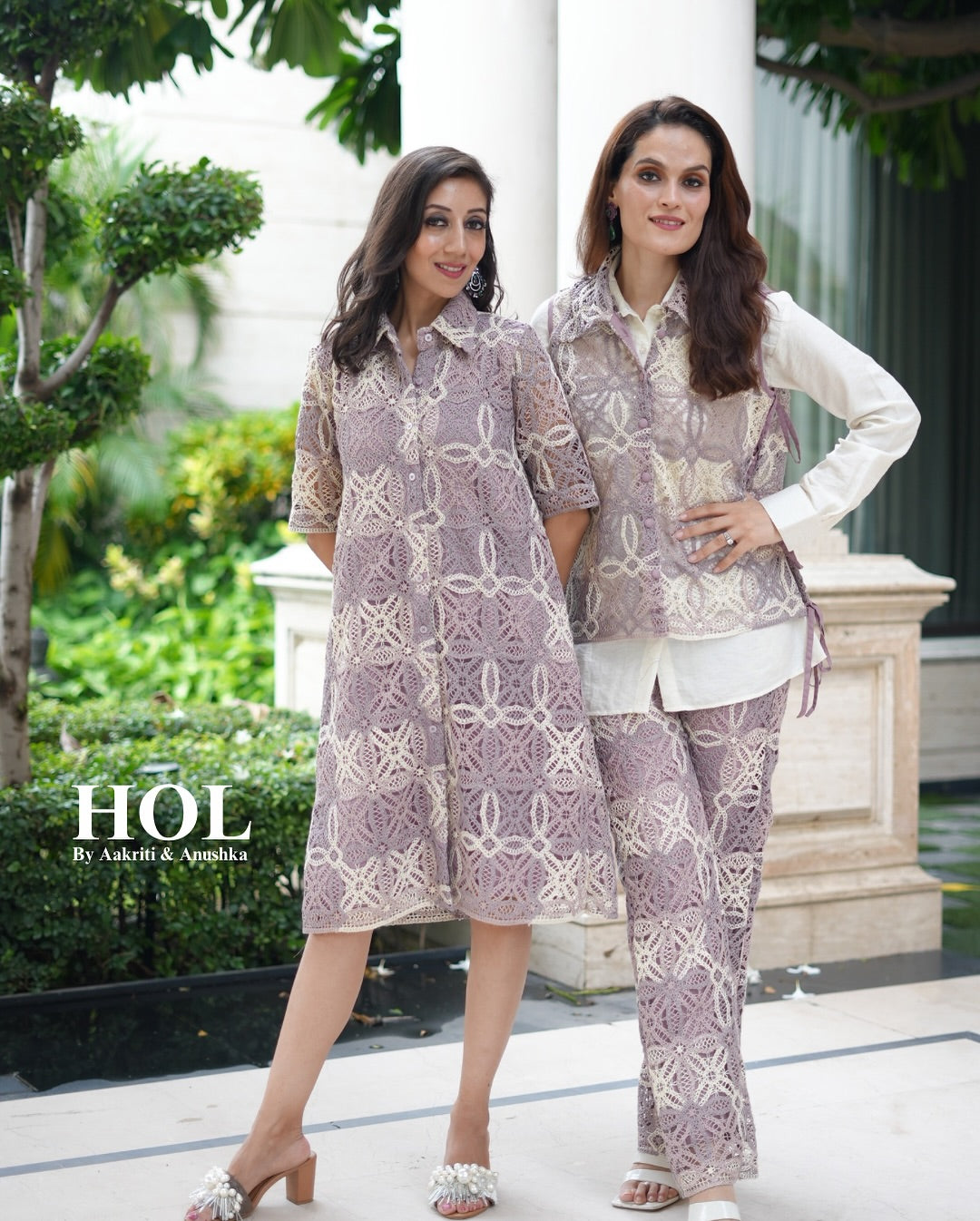 Camelia Crotchet Dress - Purple