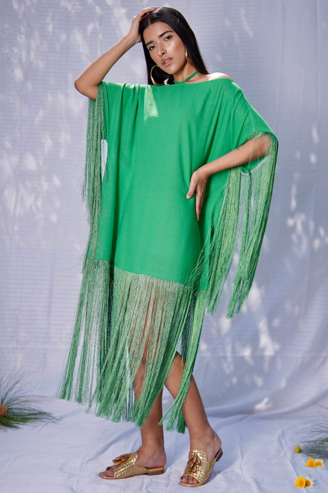 Green fringe dress Tasuvure Green fringe dress Tasuvure