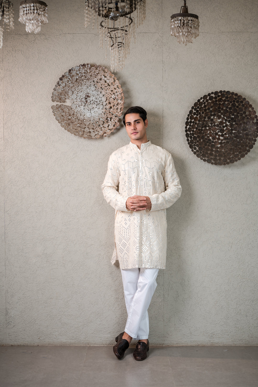 MIRROR EMBROIDERY KURTA WITH PANT