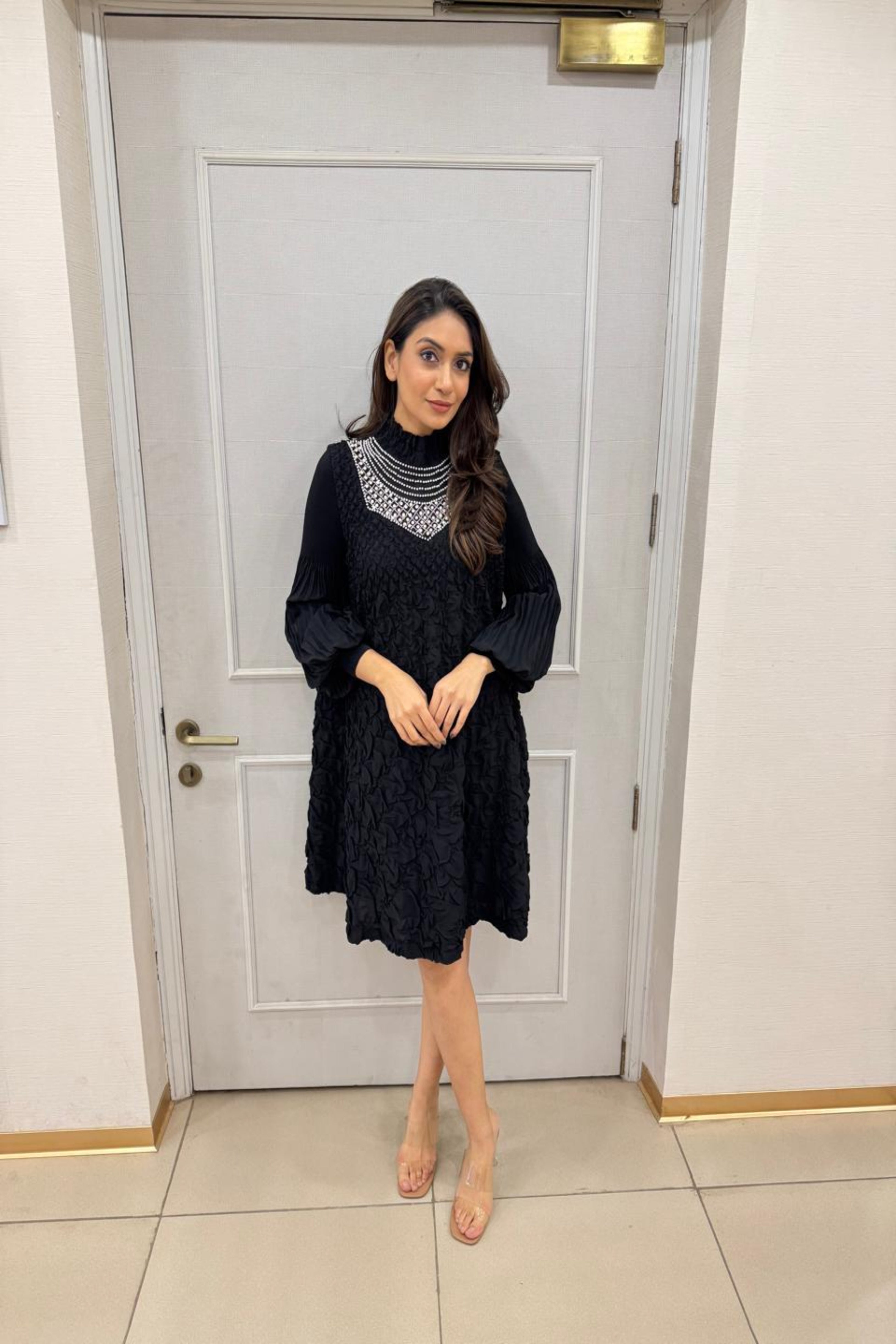 Felicia Fly Me Up Pearl Neck - Black