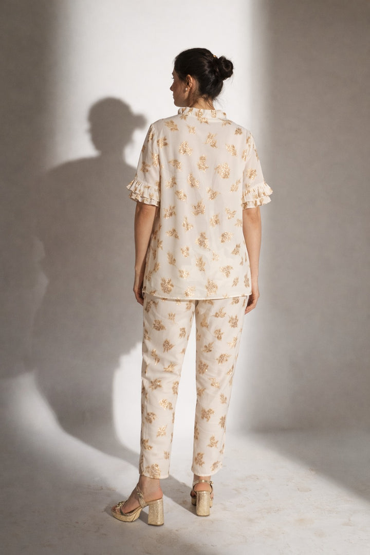 MIAMI MUSE CO-ORD SET-WHITE AND GOLD