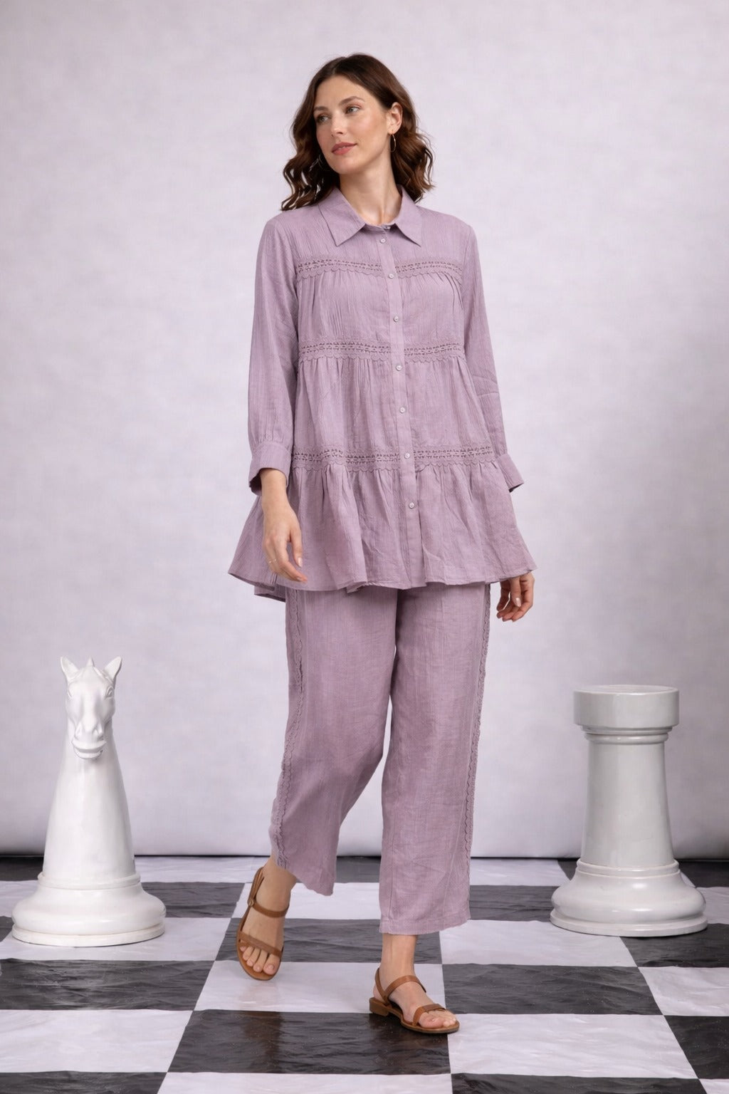 MYRA AURELIA LACE CO-ORD SER- LAVENDER