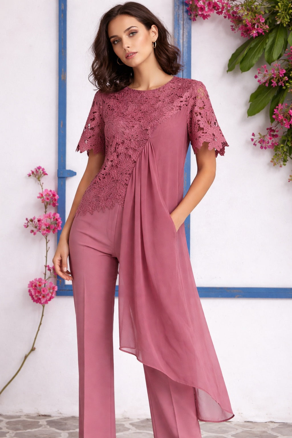MYRA MESH HIGH LOW TOP-PINK