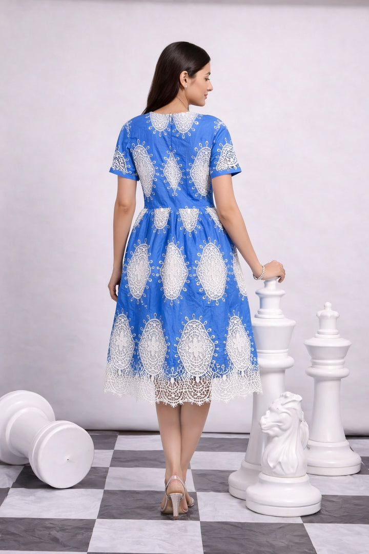 MYRA MESH DAISY LACE DRESS