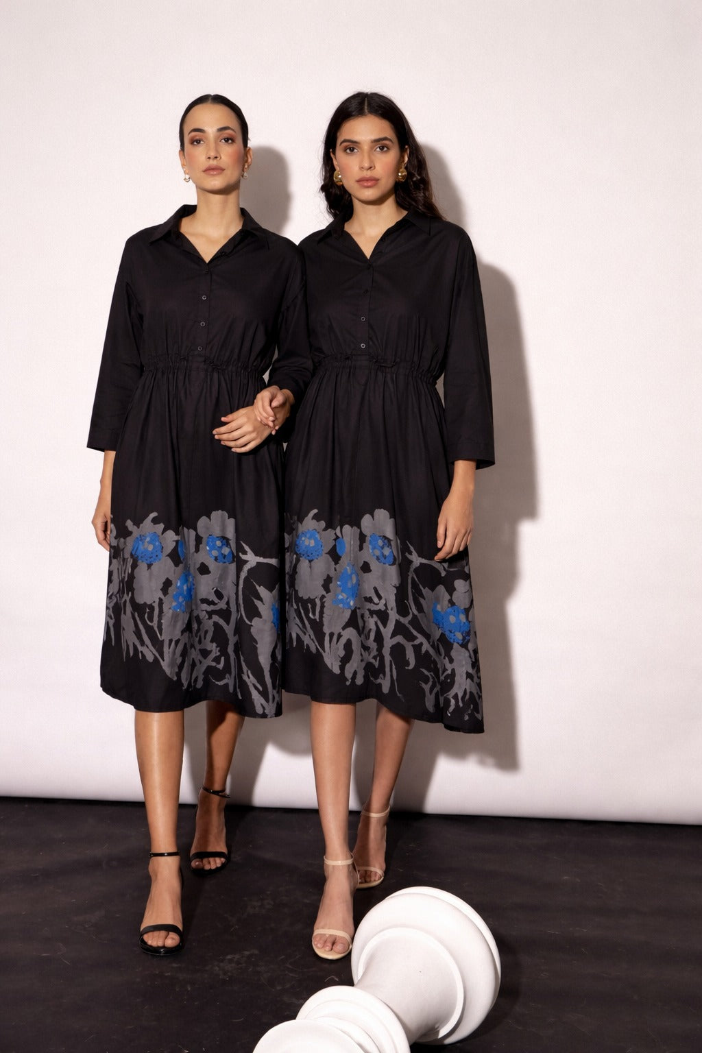 CAMERON SUNFLOWER DRESS- BLACK