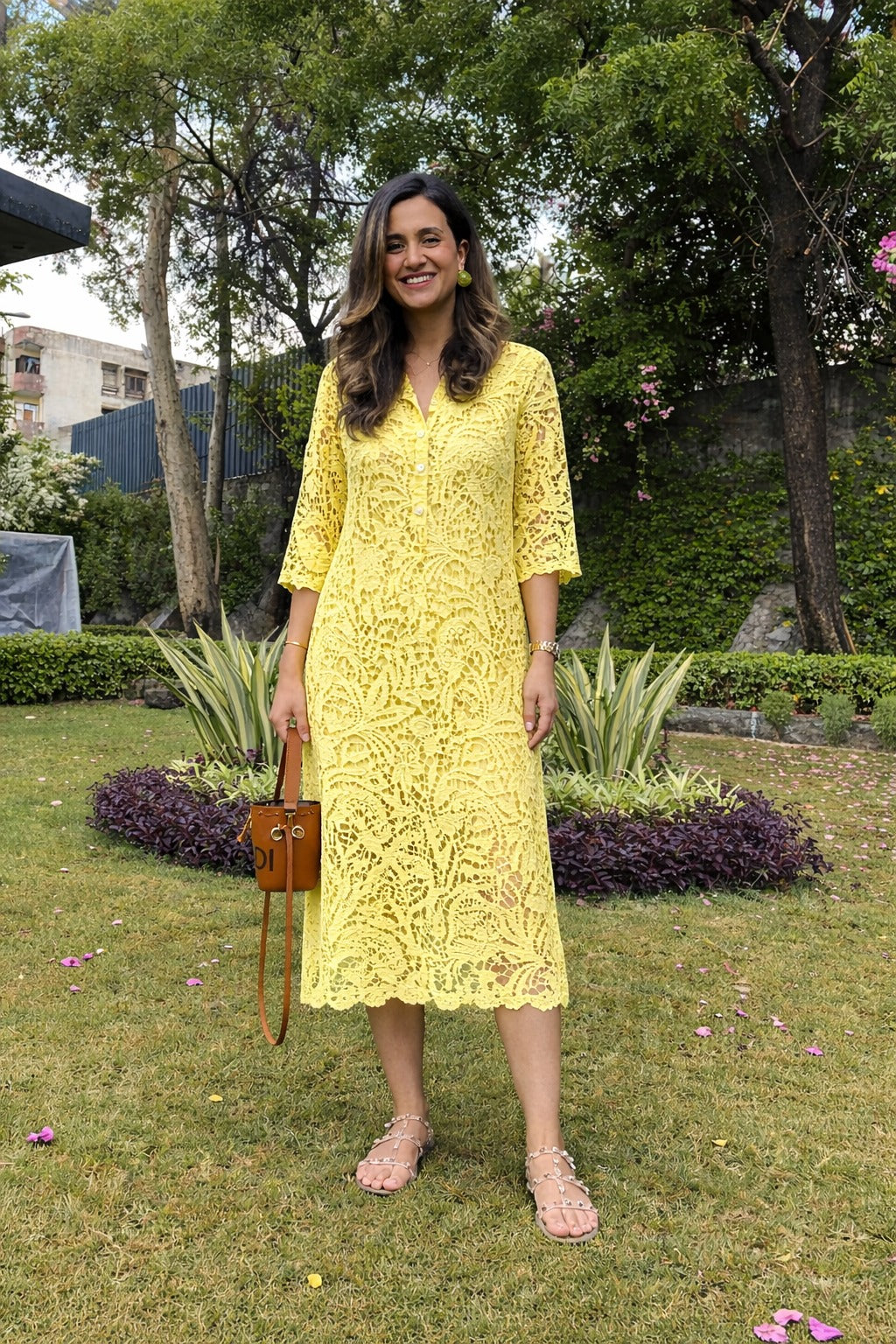 Yellow Scallop Dress