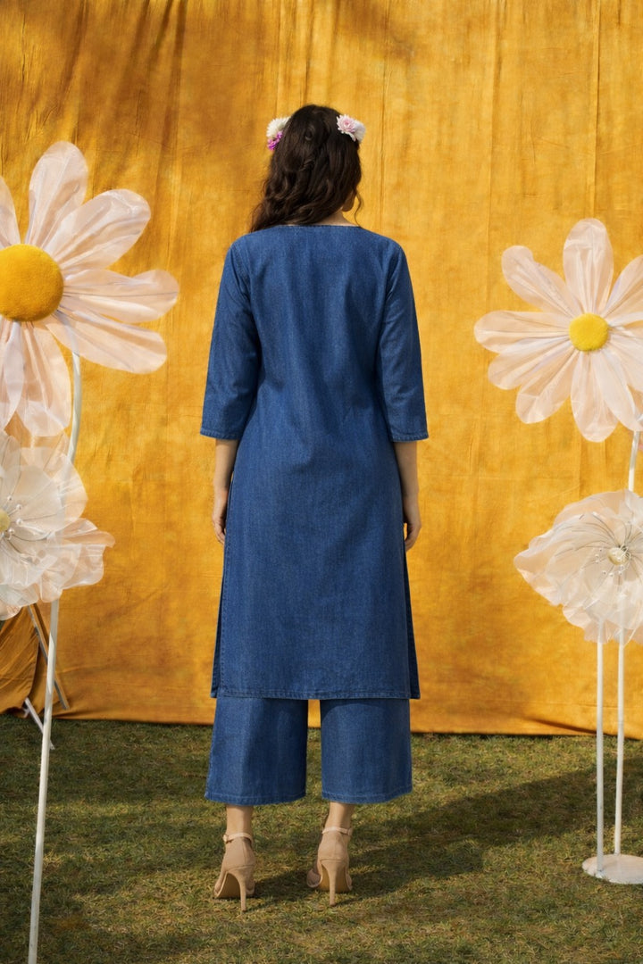 ASSORTED FLOWER TUNIC- BLUE