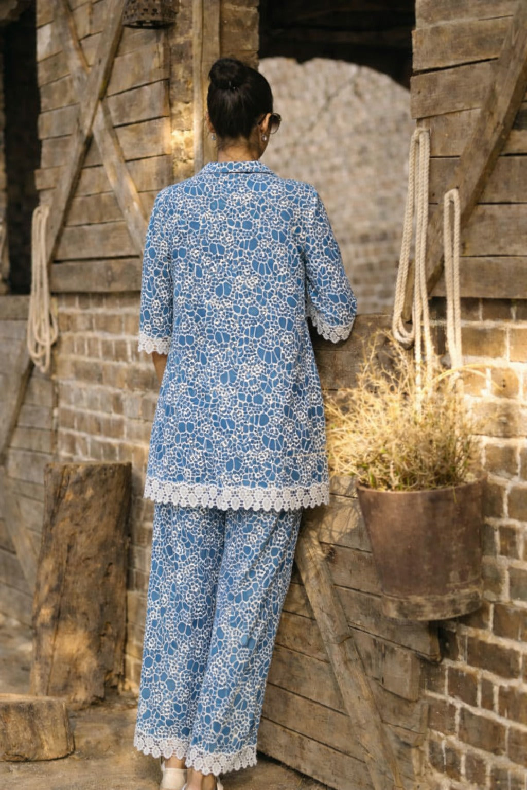 MYRA MAGNOLIA COORD SET-POWDER BLUE