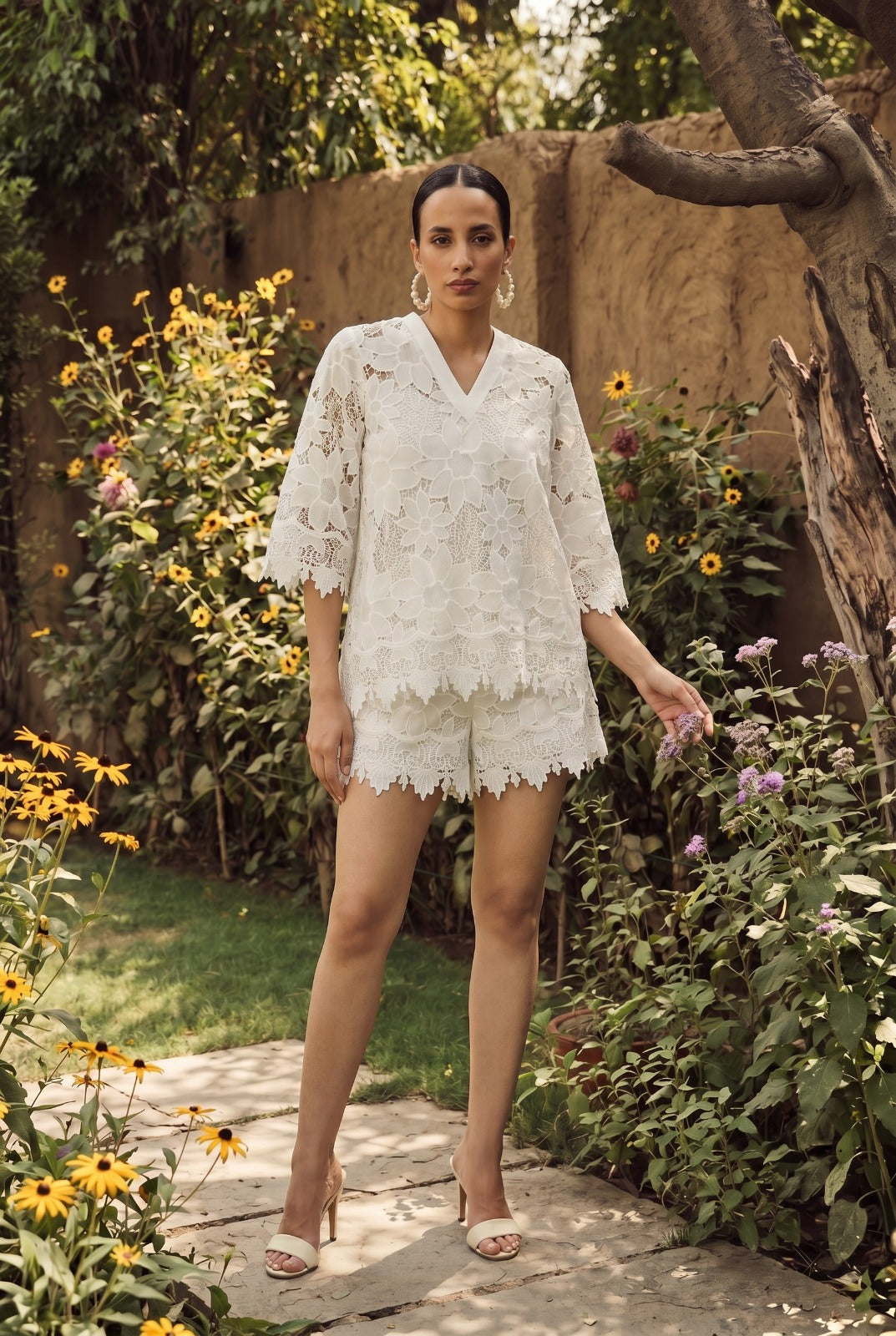 DAYLILY SHORTS SET- IVORY