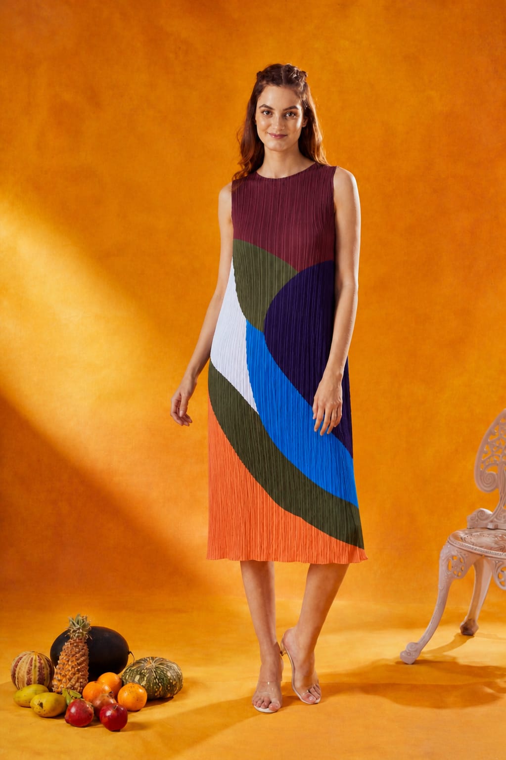 Twisty colour me up dress- blue