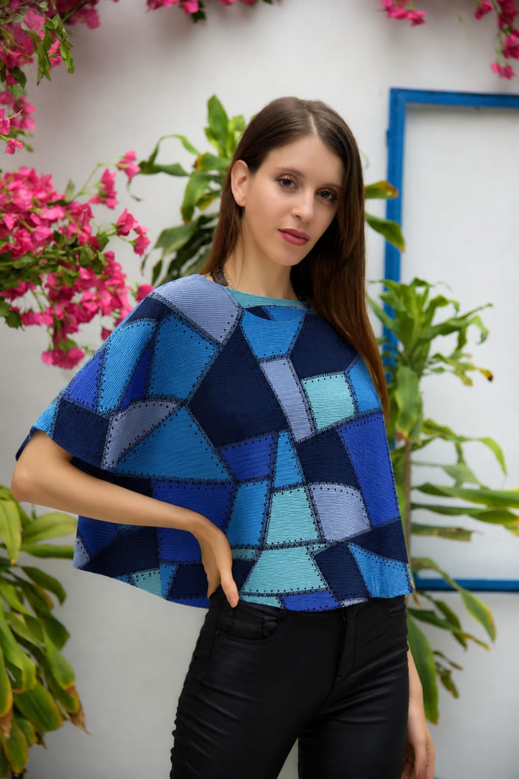 Fable printed top- blue