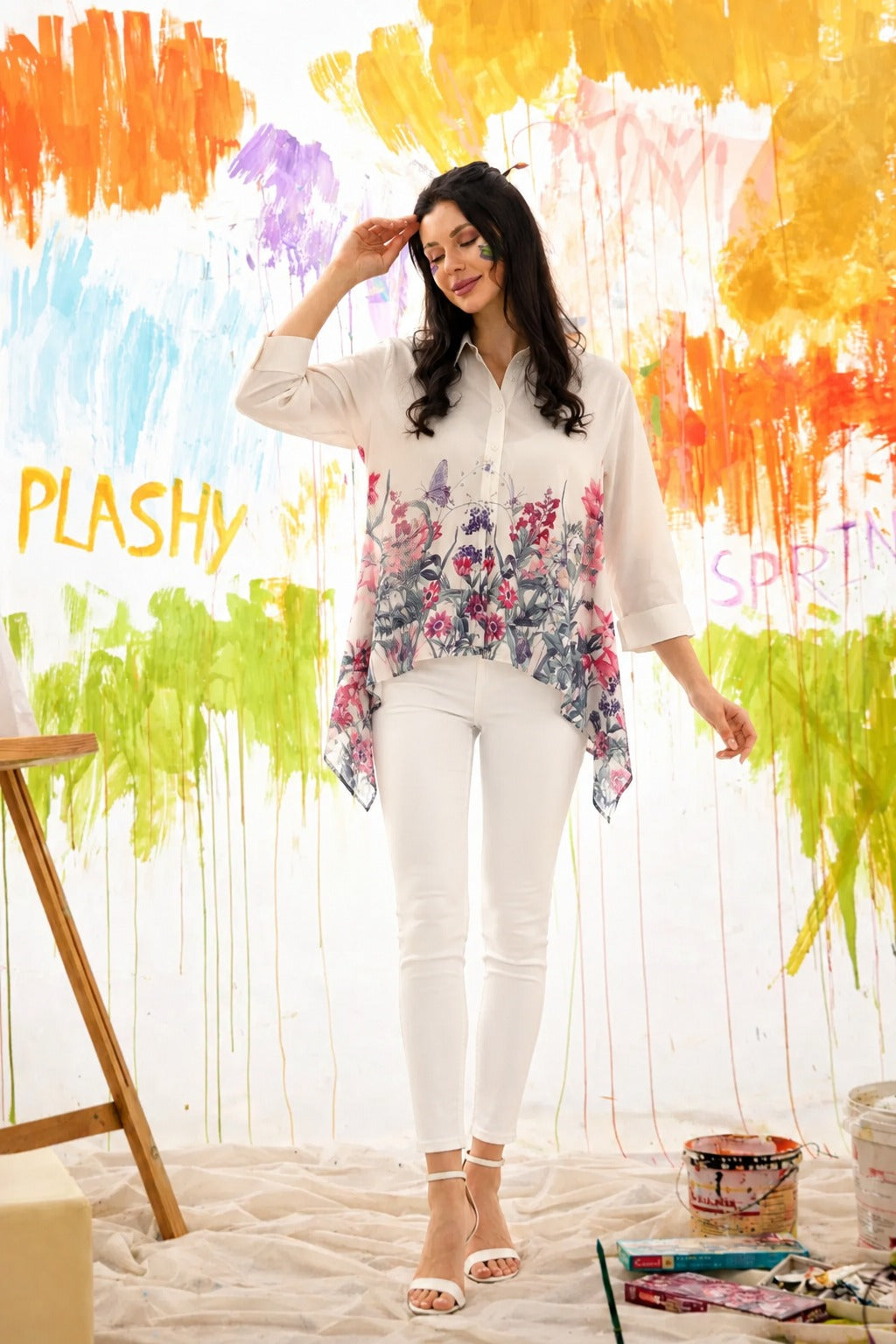 Dandelion Floral Shirt - Floral White