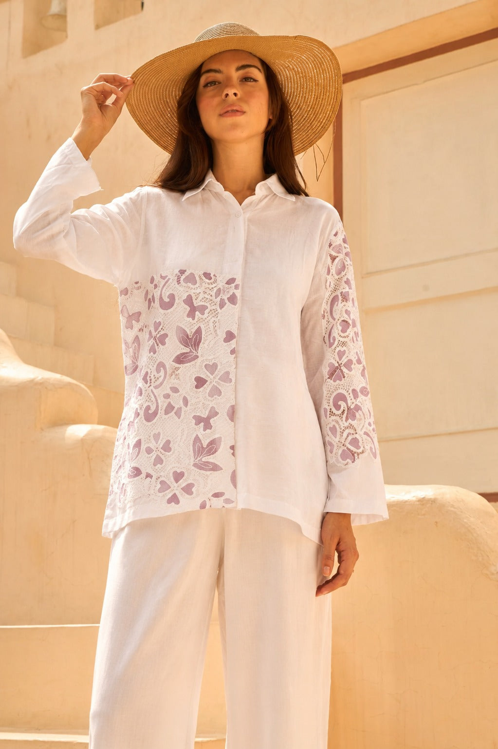 MYRA MESH MAGNOLIA SHIRT- PINK