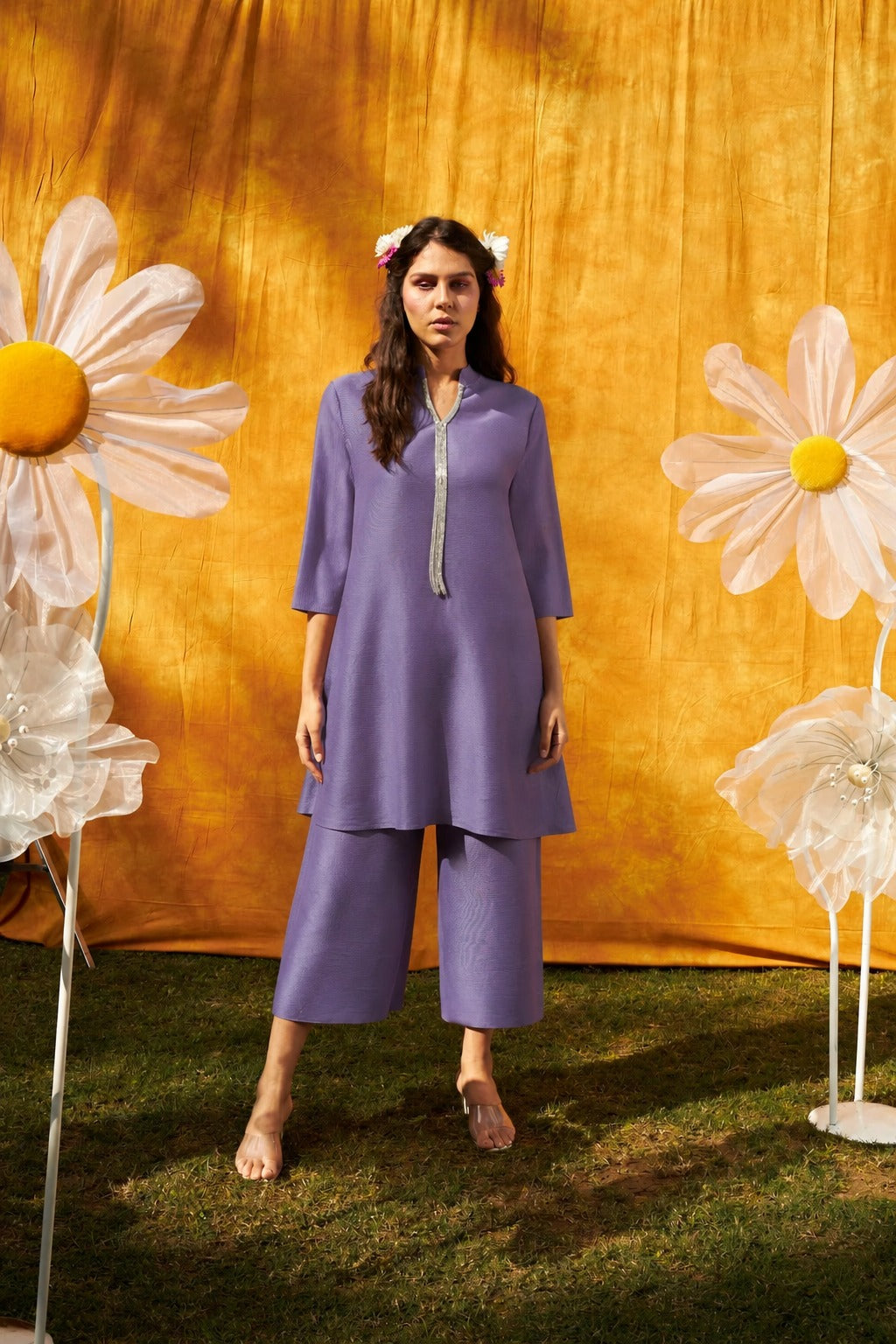 Kiara Kurta with Culottes Pants - LAVENDER