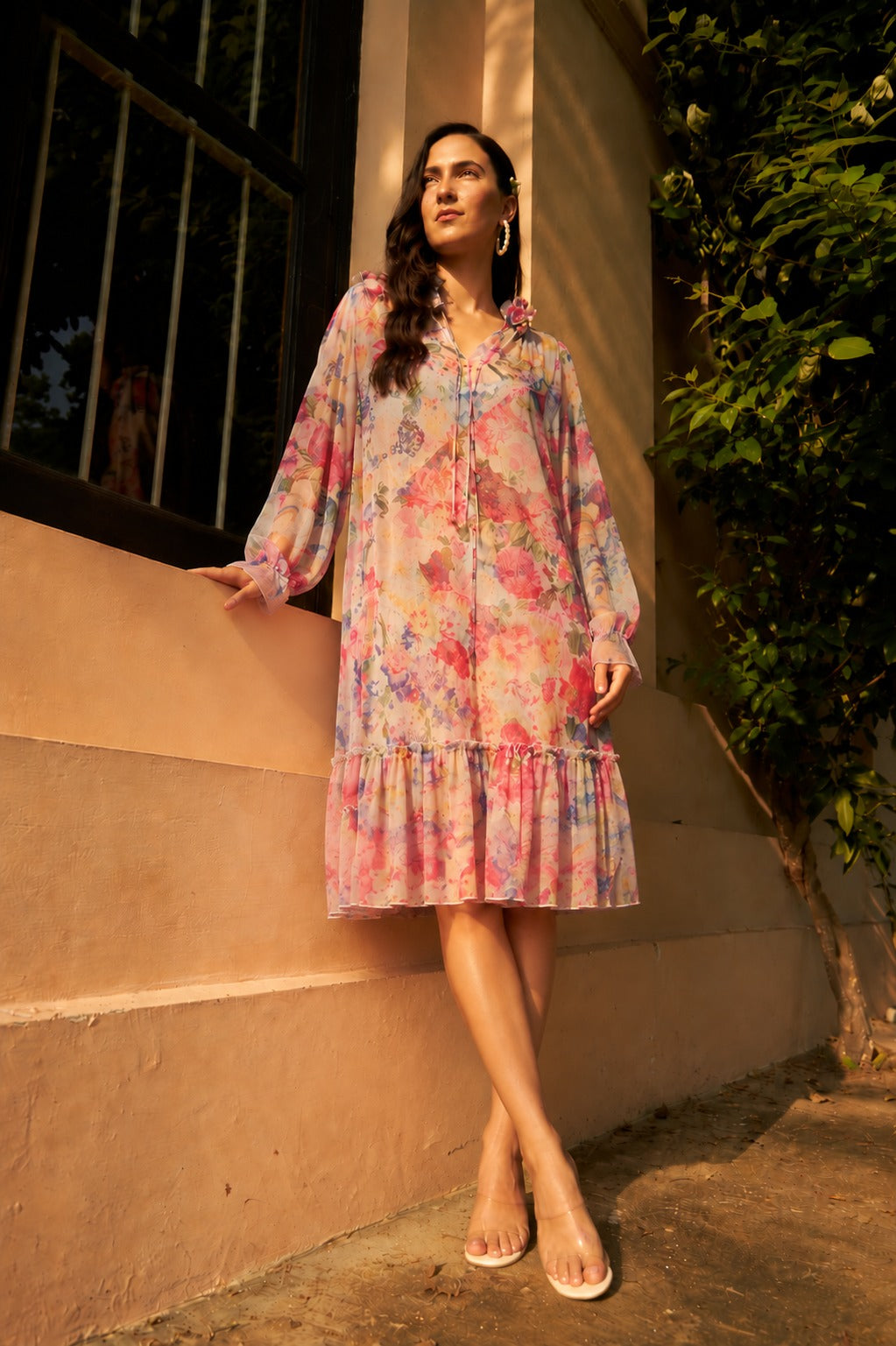 DAPHNE DAFFODIL DRESS MAXI- FLORAL BURST