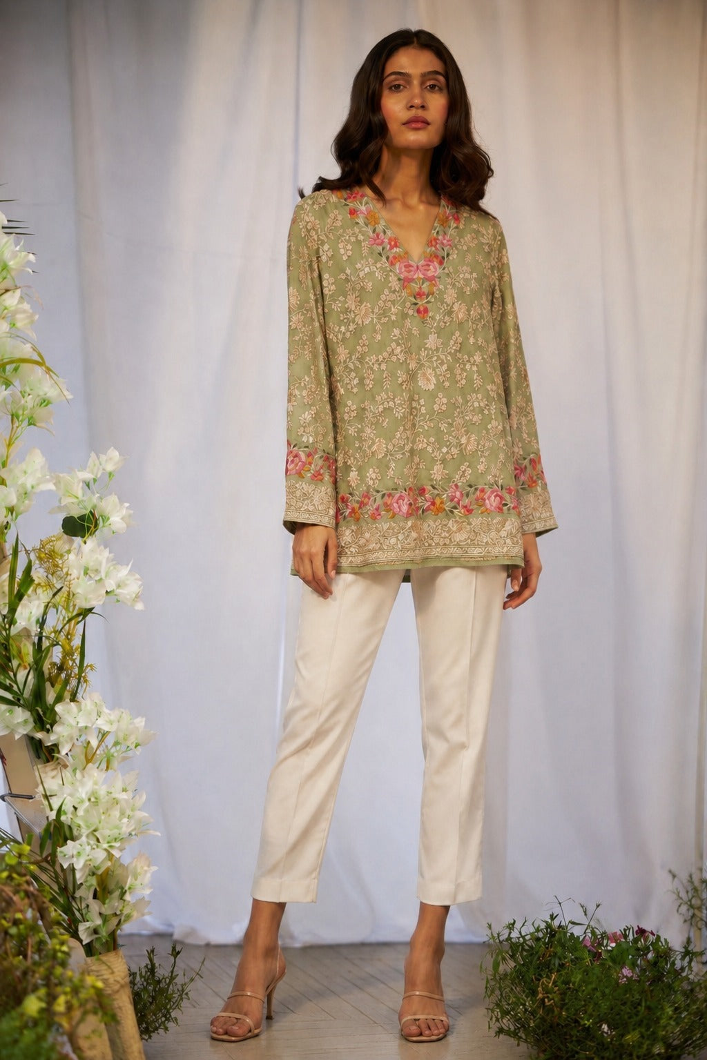 Reyna Gara Rose Dust Top - Sage Green