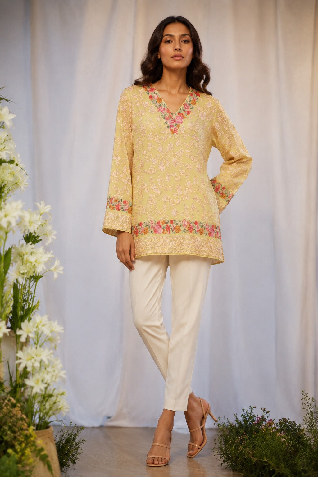 Reyna Gara Rose Dust Top - Yellow