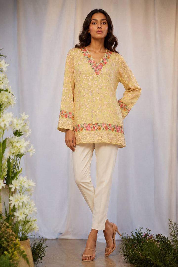 Reyna Gara Rose Dust Top - Yellow