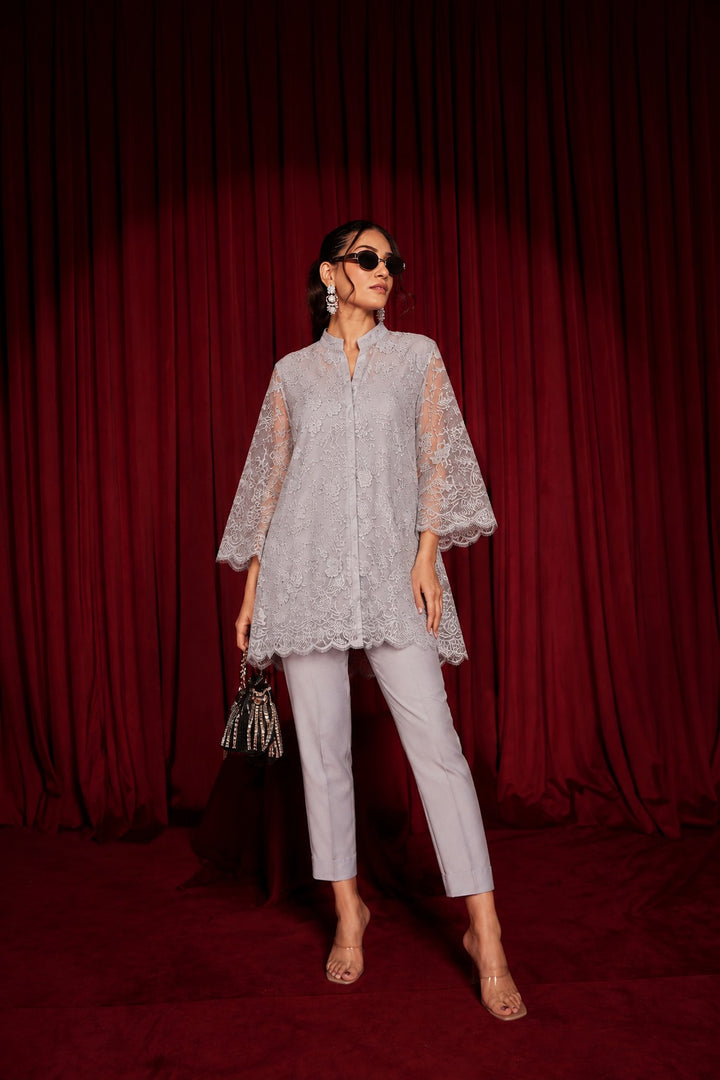 Seraphic Sequins Tunic Co-ordinated with Pants- Grey