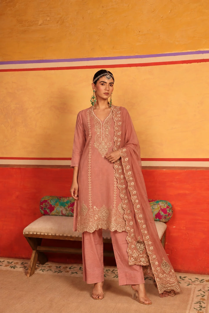 ZAINAT ZARDOSI SET- PEACH