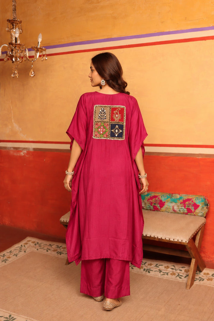 KAFTAN TUNIC WITH PANT- MAGENTA