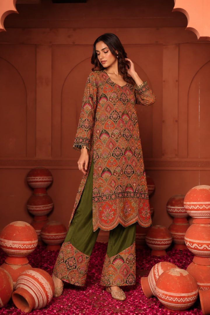 ELIZEY LOTUS TUNIC SET-OLIVE GREEN