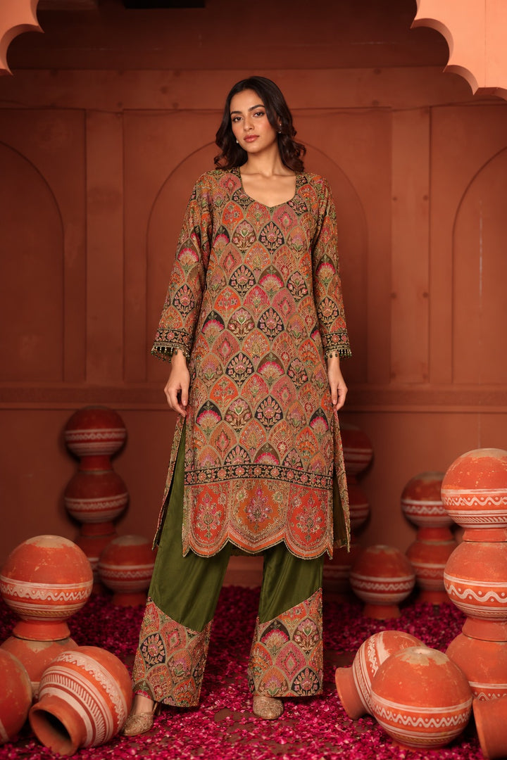 ELIZEY LOTUS TUNIC SET-OLIVE GREEN